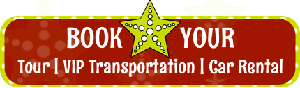 Book button for tours, car rentals or airport shuttles